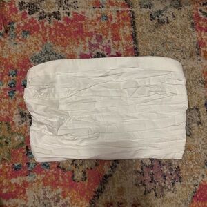 Abercrombie & Fitch White Smocked Strapless Top